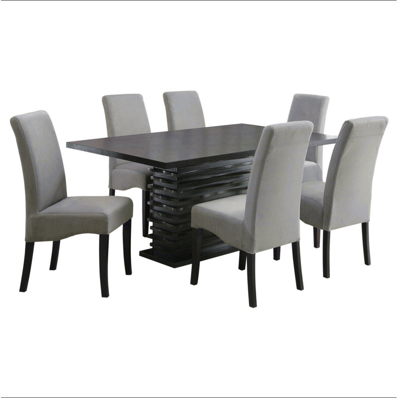 Wendell Grey and Black 7-piece Dining Set, 7
