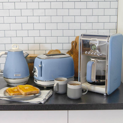Ariete Vintage 1.7L Stainless Steel Jug Kettle with 2 Slice Toaster and 12 Cup Coffee Machine Set
