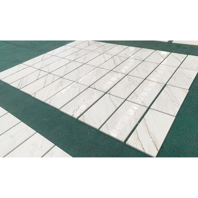Carreau de marbre Snow Mountain 12 x 24 - pierre naturelle pour les murs de salle de bain et de cuisine élégants