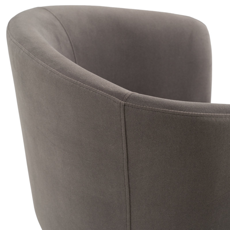 Chaise avec accoudoirs en velours Kiron, Gris