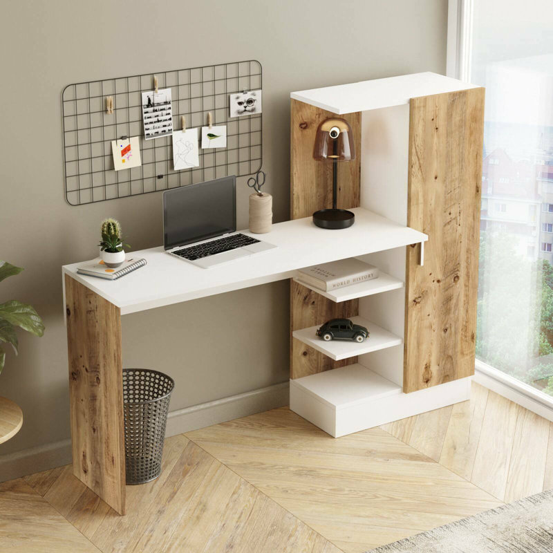 Parvati Writing Desk, Oak/White