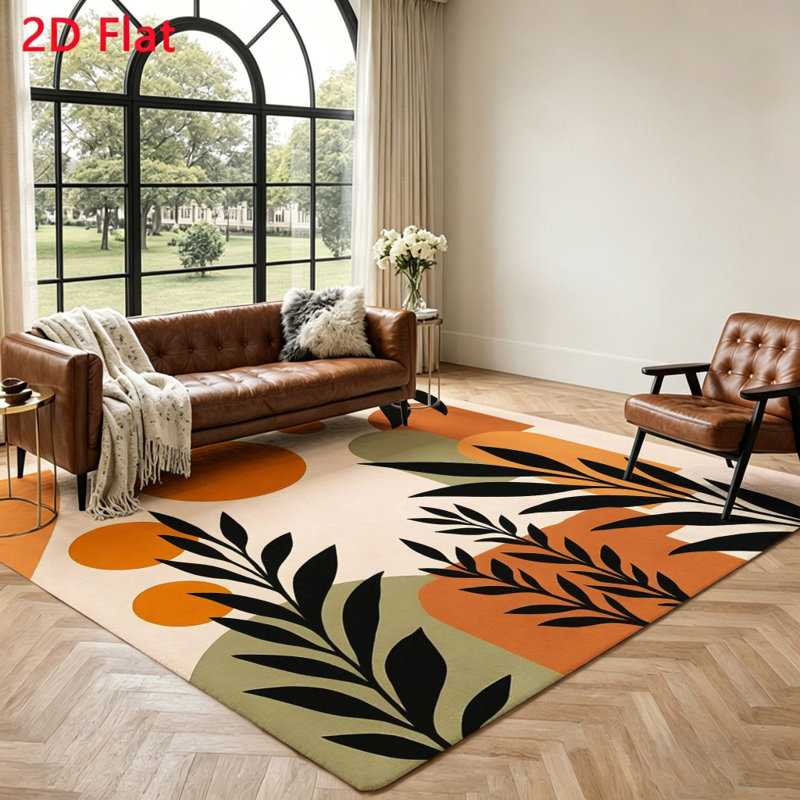 Tapis moderne et abstrait, tapis Boho, Rectangle 5 pi 3 po x 3 pi 3 po (160 x 100 cm)