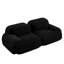 Velours côtelé 82 po à 2 places, lisse et incurvé, sans assemblage, pour pièce audiovisuelle, noir avec chambre non adaptée,