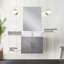 Ensemble de meuble-lavabo simple gris foncé l 24 po x P 22 po, comptoir en marbre de culture, miroir 18 po et robinet