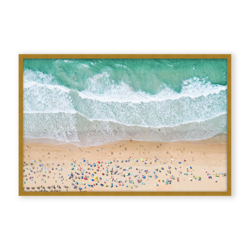 Coastal Retreat Summer Beach by  - Picture Frame Photograph on Paper, 16" H x 24" W x 1.125" D, Beige, Framed Matted Print