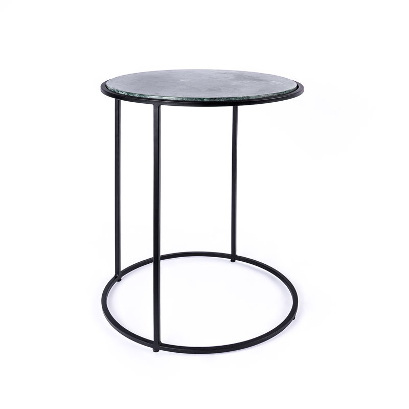 Nikelle Marble Top End Table, Green, Black