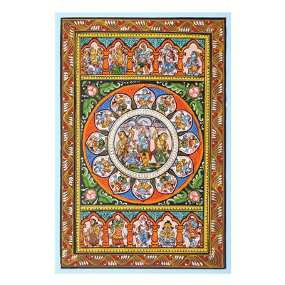 Lord Krishna soulevant la montagne Goverdhan avec Dashavatara de Vishnu