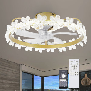 Lilburn Modern Daisy Low Profile Ceiling Fan With Lights and Smart App Control