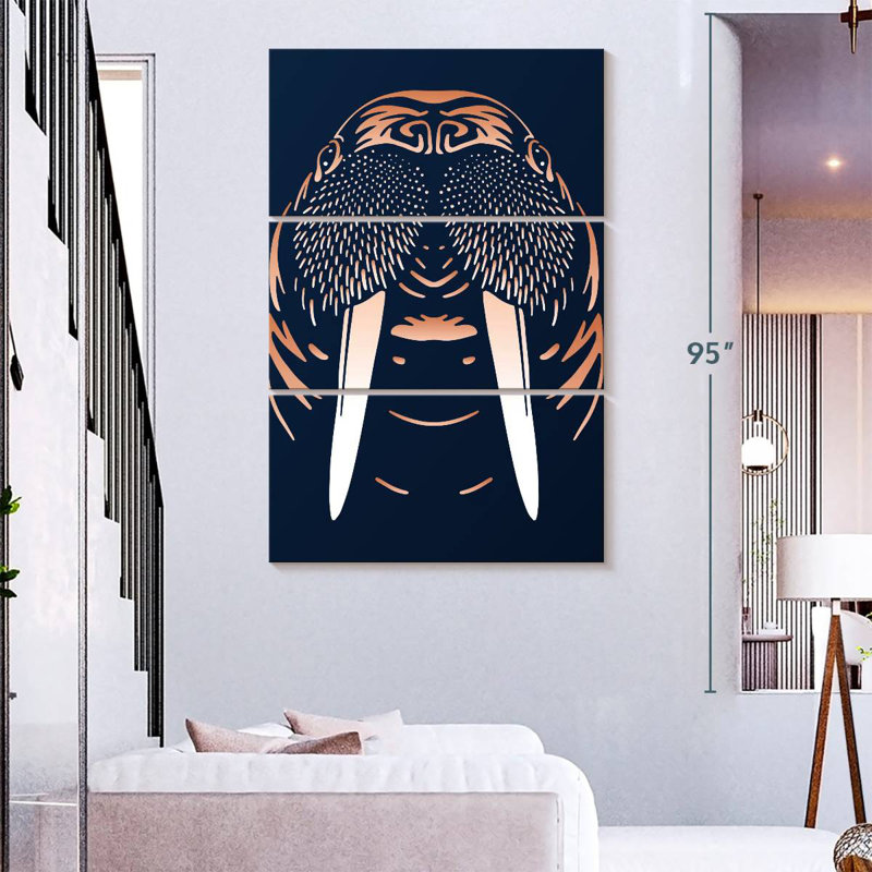 Brampt Walrus Head, 74" H x 48" W