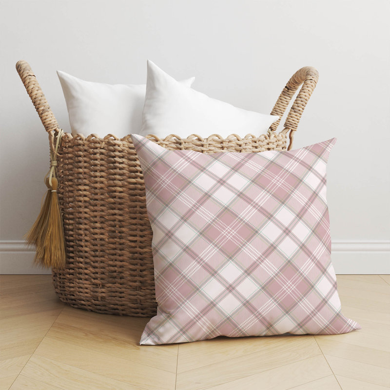 Coussin Diamond, Rose, H 26 po x l 26 po