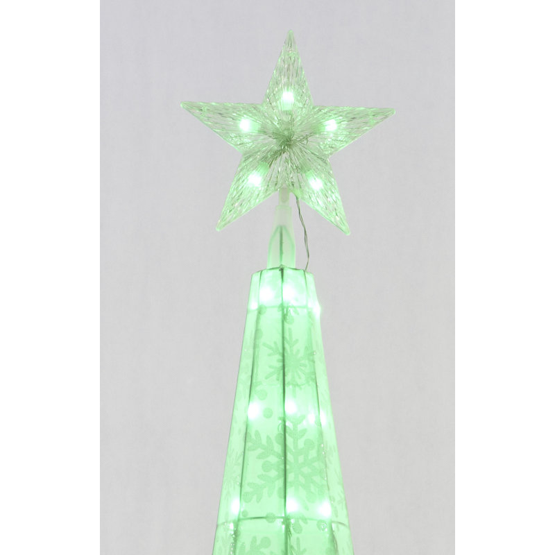 72'''' Colour Changing Led Glittering Snowflake Cone Tree Sculpture