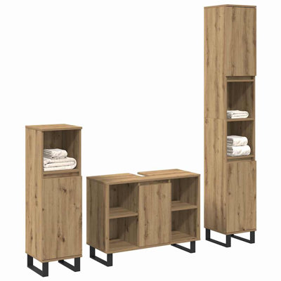 Bathroom Furniture Set With Door 3 Pcs 30 X 30 X 180 Cm