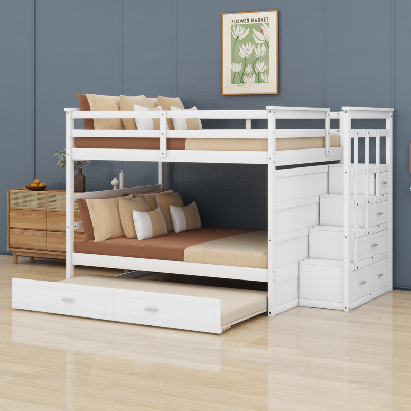Bunk Bed With Trundle, White