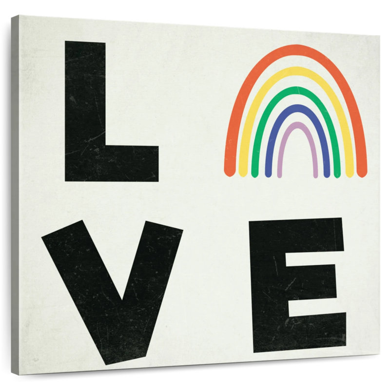 Tergel Love Rainbow Typography, 16" H x 16" W