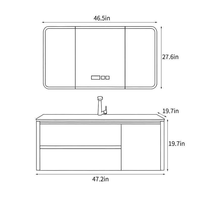 Nordic style modern fashion bathroom cabinet