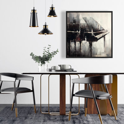Toile pour piano de style industriel - Décoration encadrée brune
