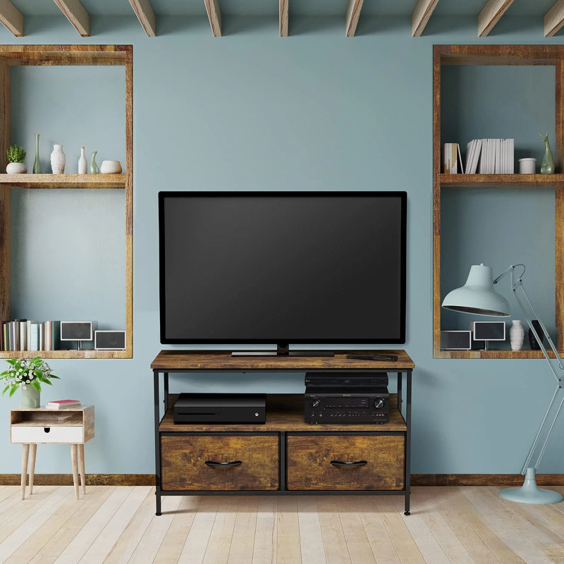 Commode télé avec 2 tiroirs Sorbus, Brun