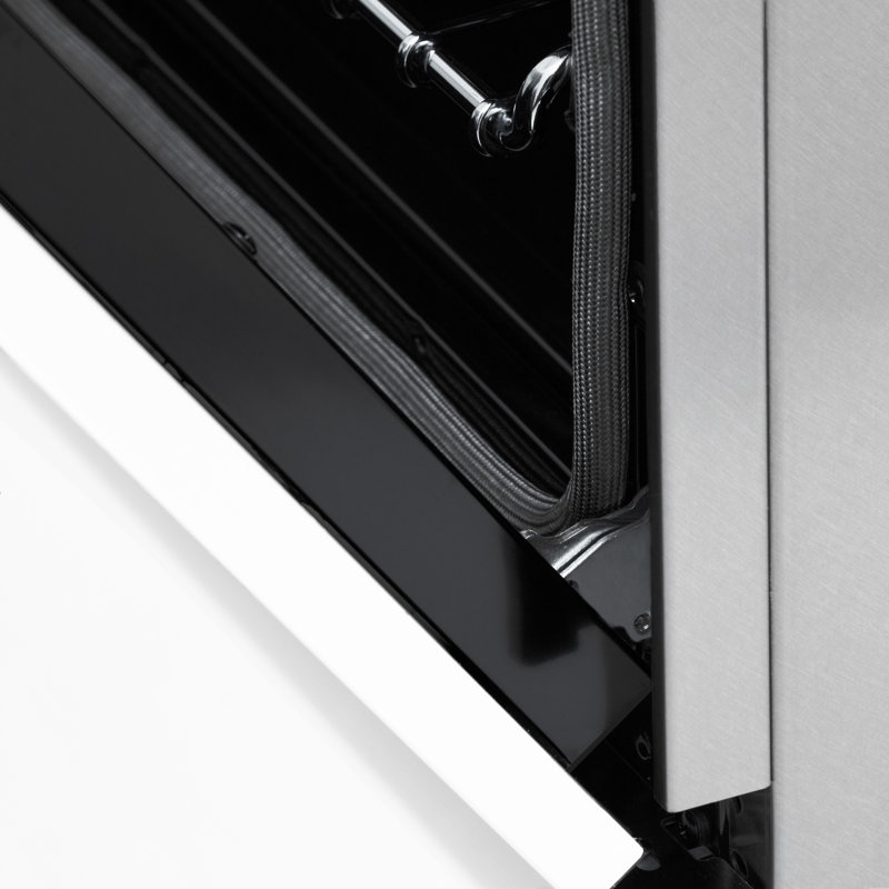 ZLINE Autograph 30" Legacy Dual Fuel Range in DuraSnow® w/ White, Matte Black Satin Stainless Steel