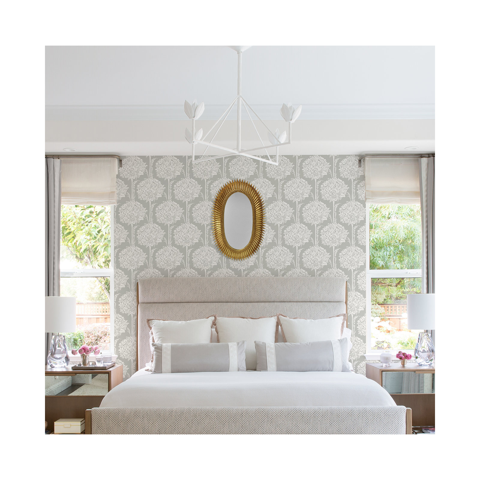 Erelina Floral Wallpaper, Taupe