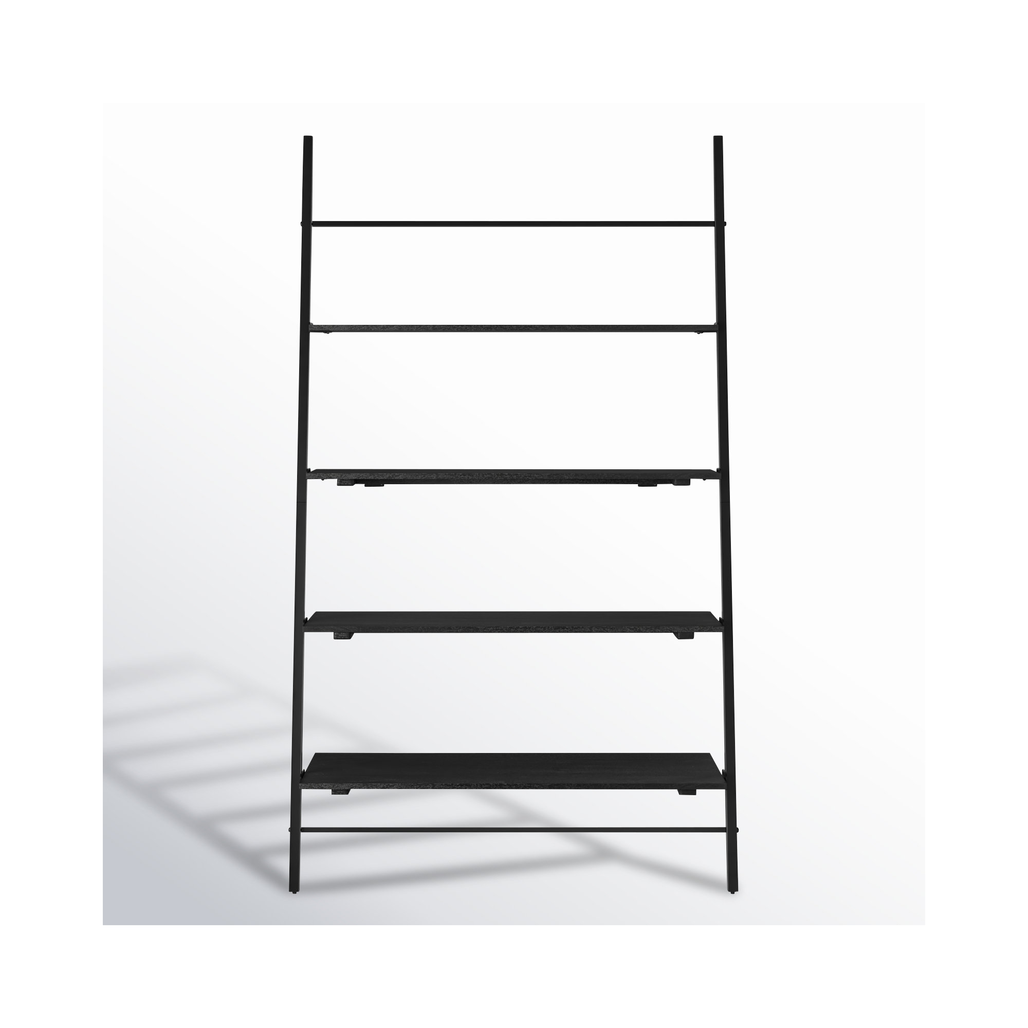 Innes Narrow Ladder Bookcase, (4 Shelves) 74" H x 42" W x 18" D, Black