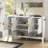 55" W Modern Sideboard With Adjustable Shelves, Double Hooks-1229959986