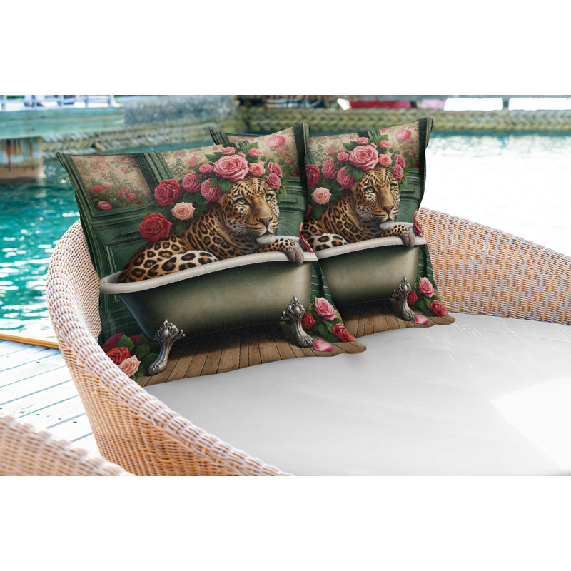 Fabric Reversible Throw Pillow, 16"H x 26"W, Rectangle