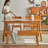 Cherry wood color Rectangular  Solid Dining Table For Dining Room/Kitchen-417576164