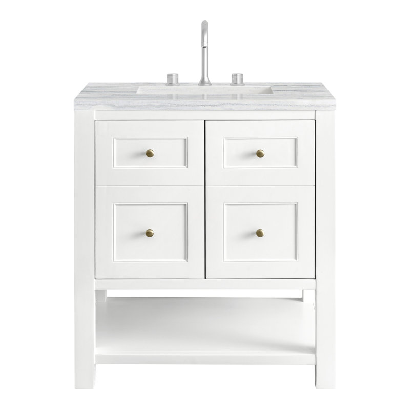 Breckenridge 30'' W Single Vanity, Charcoal Soapstone, Bright White, 8" Widespread