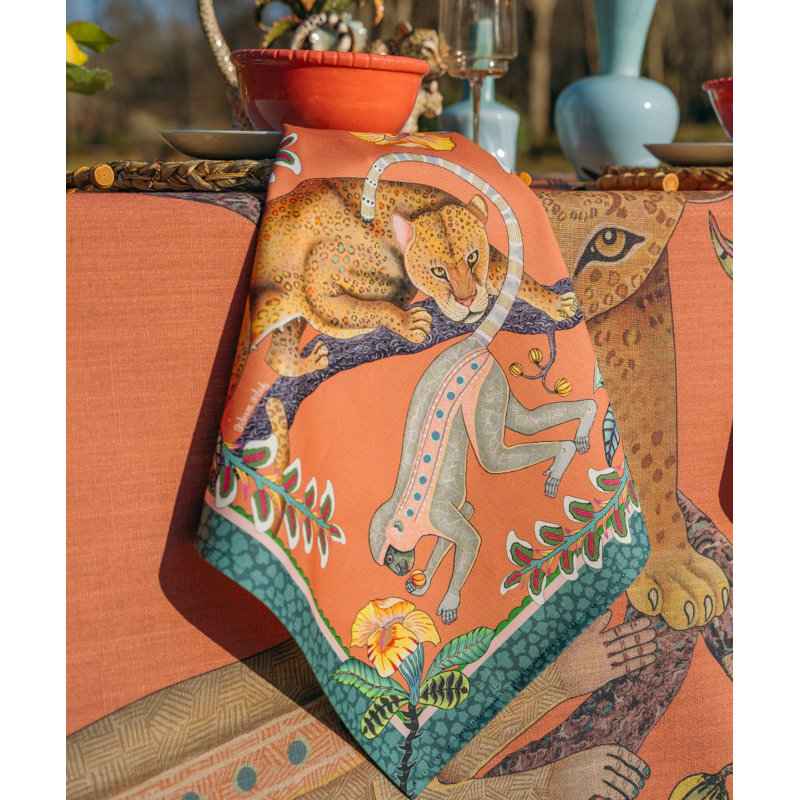 Monkey Tales Napkins, Coral