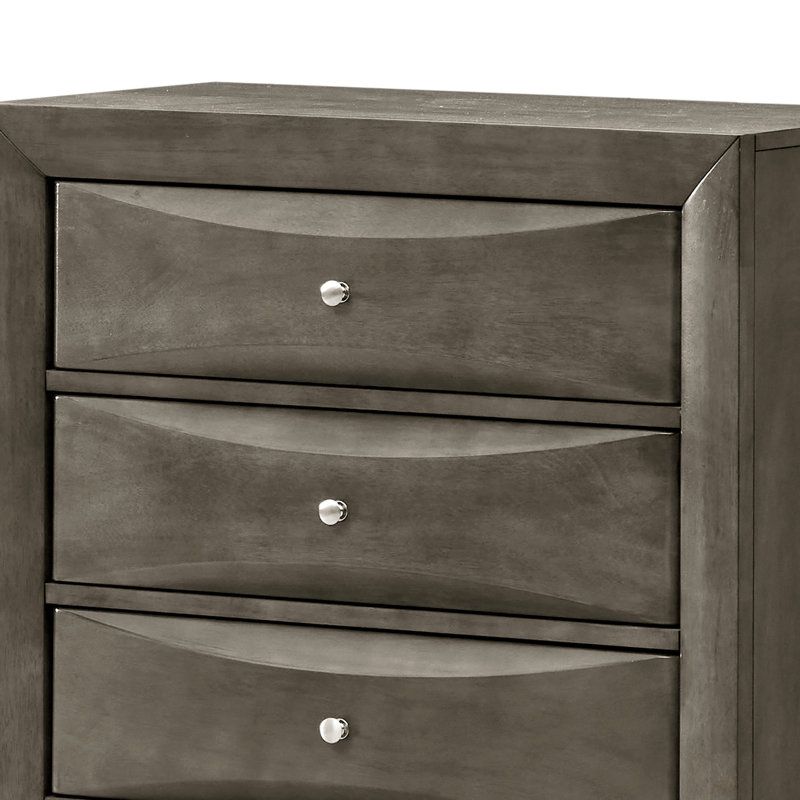 Commode Marilla G1505-CH, commode en bois de style campagne américaine moderne (commode), Gris