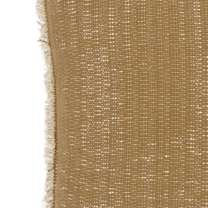 Coussin tissé à la main, Carré 18 po, Ocre