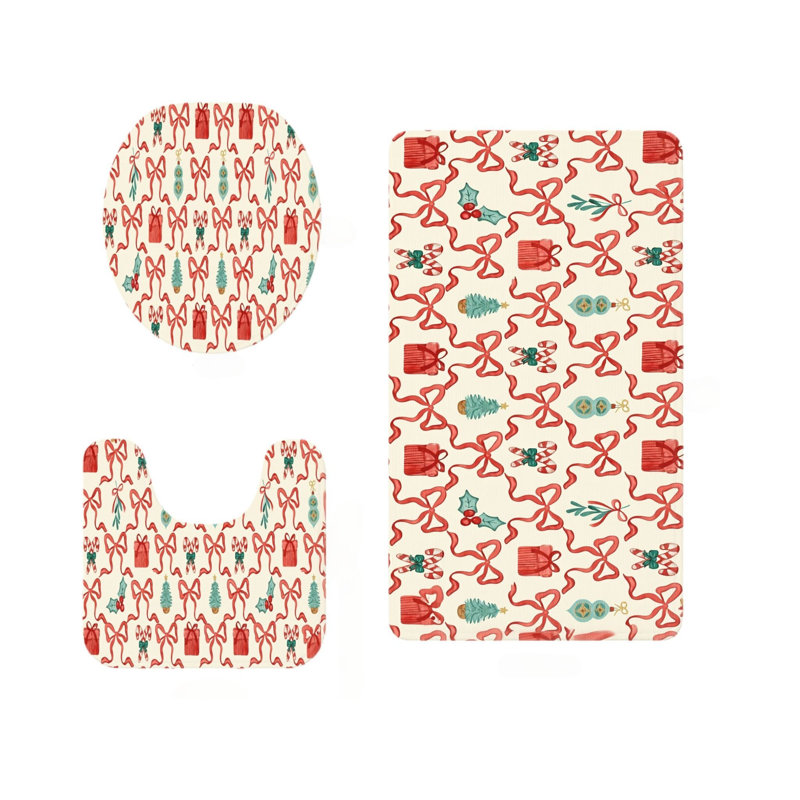 Ensemble de 3 tapis de salle de bain Christmas Bow