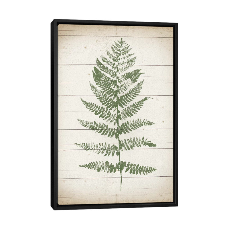« palm print ii », impression sur toile, H 26 po x l 18 po x P 1,5 po, Toile avec cadre noir, Pas de tapis