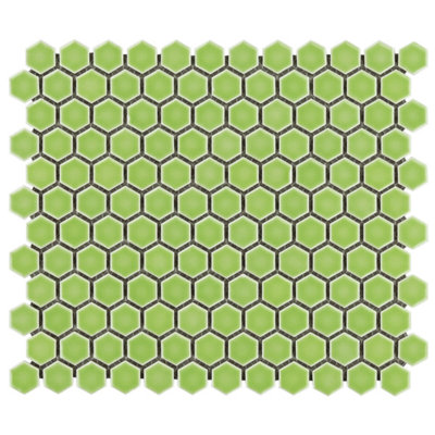 Eden 1" Rimmed Hexagon Polished Porcelain Mosaic Tile