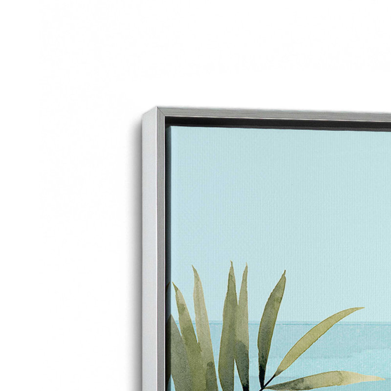 Beachside Christmas II, reproduction sur toile dans un cadre américain, Cadre argenté, H 16,75 po x l 16,75 po x P 1,75 po