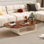 Simple light luxury oval glass coffee table-105170397