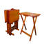 Plateaux pliants avec support de rangement, bois massif, miel, pour plusieurs occasions, table 4 et, pratique