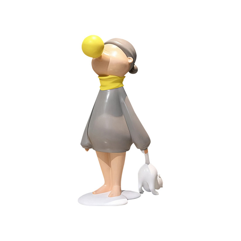 Figurines et objets décoratifs modernes en résine, Gris