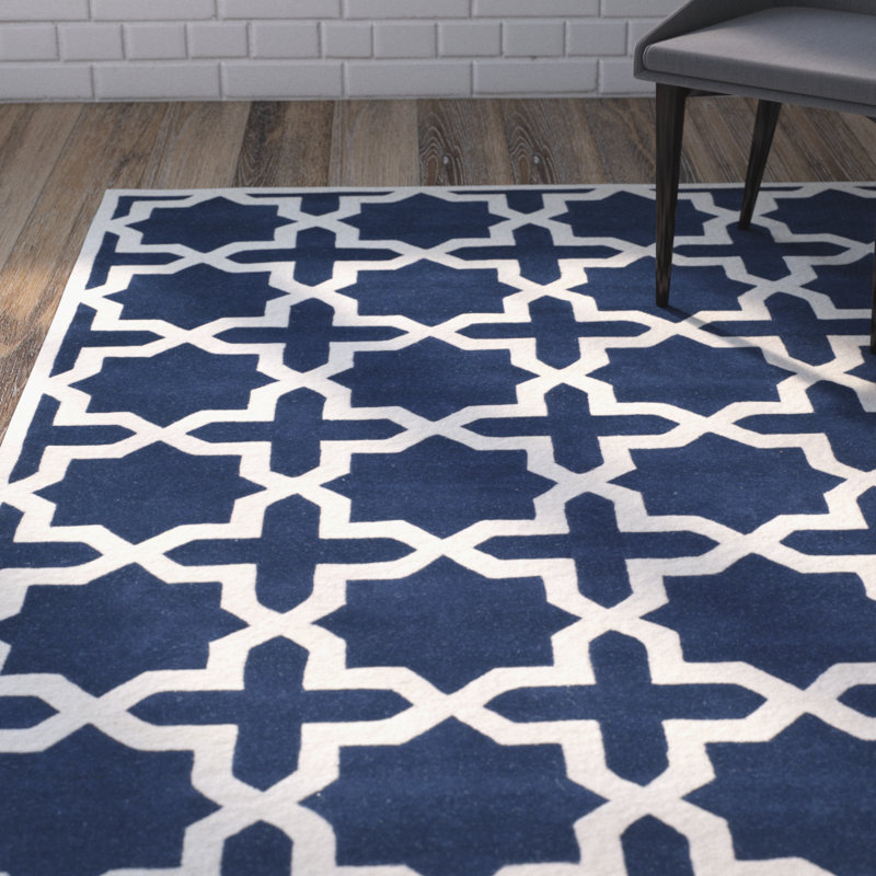 Étienne Geometric Wool Hand Woven Area Rug, Rectangle 183 x 274 cm
