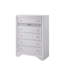 Meuble de chambre à coucher à tiroirs en queue d'aronde de style contemporain avec boutons à queue d'aronde et boutons argentés de style contemporain