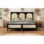 Lit plateforme très grand en bois avec tête et pied de lit en rotin, noir et beige-1550146507-1550146505