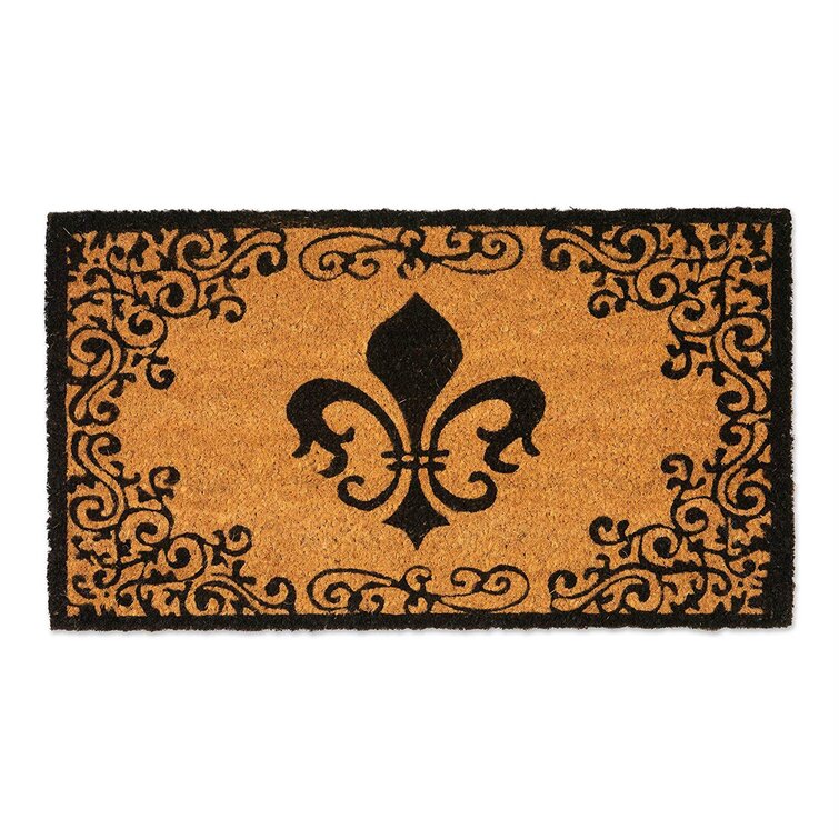 Rubber-Cal Traditional Fleur de Lis French Mat Large Front Door Mat, 24  by 57-Inch 10-106-012P