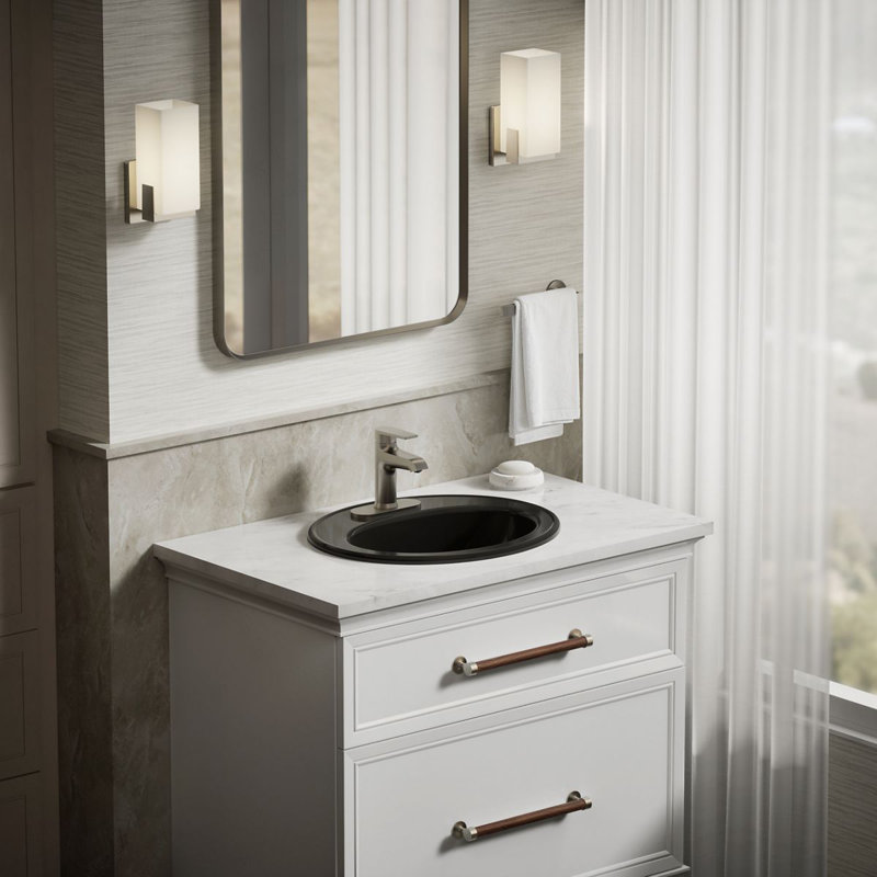 Pennington Self-Rimming Drop-in Bathroom Sink with 4" Centers, Black, No