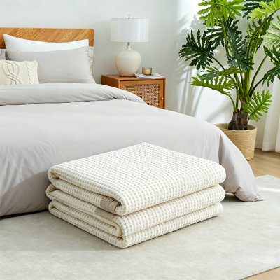 Jeté en chenille en tricot gaufré pour canapé, couverture de canapé décorative ultra douce et confortable, respirante et chaude pour toutes les saisons