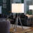 34.25" - 29.25" In Mid-Century Adjustable Tripod Chrome/Silver Metal Table Lamp
