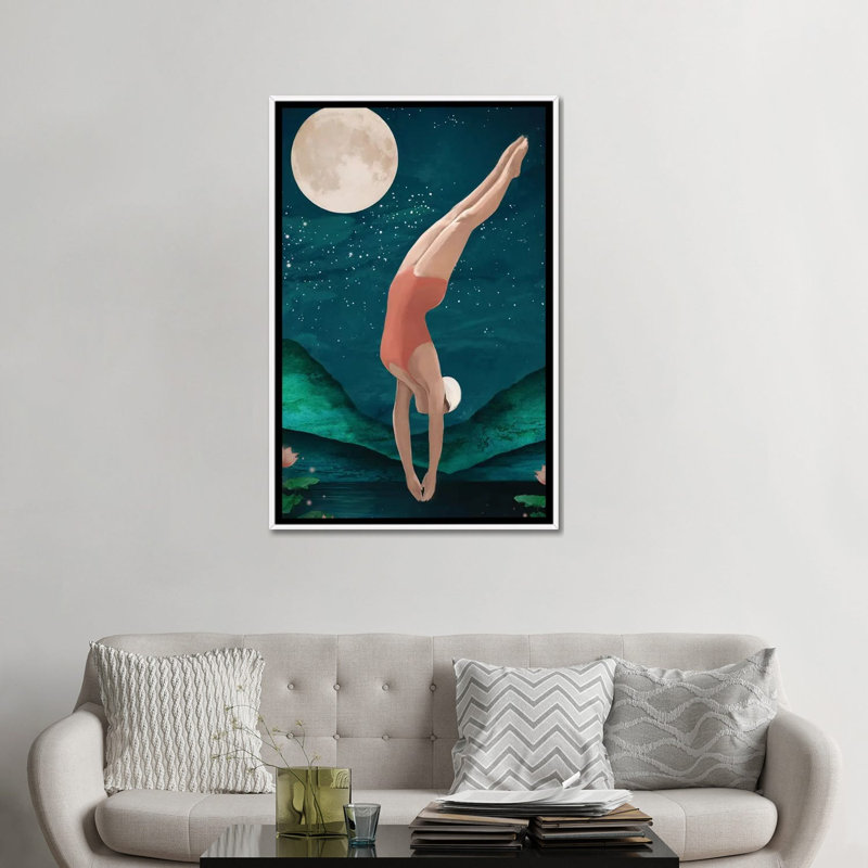 Print, Pas de tapis, H 48 po x l 32 po x P 1,5 po, Toile blanche encadrée