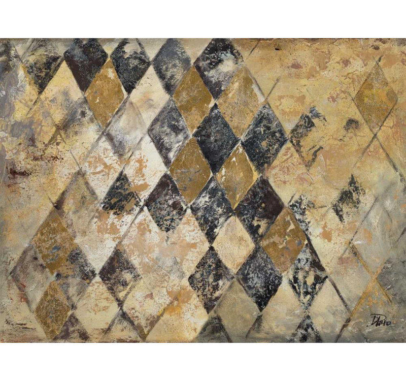 «17 Stories Pinto, Patricia», art sur toile tendue sous le titre: Harlequin, H 19 po x l 24 po