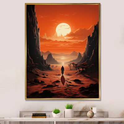 «Lonely Woman Walking In Desert I»