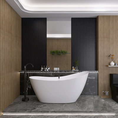 65'' x 29.5'' Freestanding Soaking Acrylic Bathtub