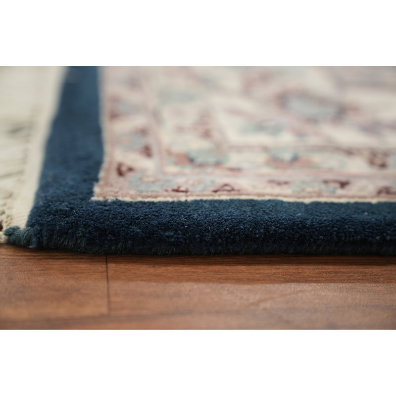 Tapis oriental classique bleu et beige classique 6 x 9